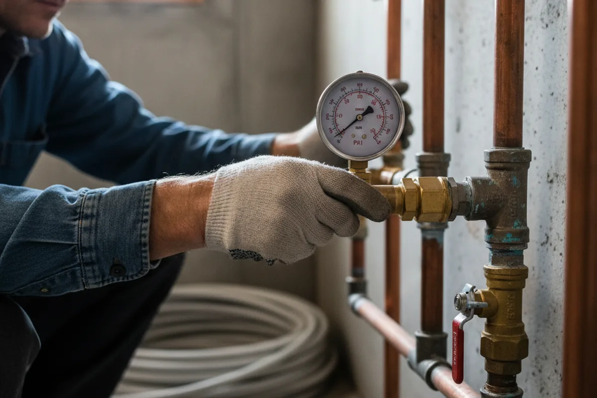 Pressure testing a repaired line during Water Line Repair in Goodlettsville